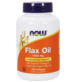 Now Foods Organic Flax Oil 1000mg 100 Softgels