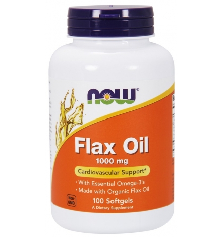 Now Foods Organic Flax Oil 1000mg 100 Softgels