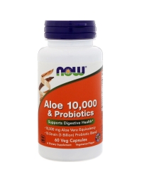 Now Foods Aloe 10000 & Probiotics 60 Veg Capsules