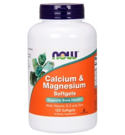 Now Foods Calcium & Magnesium With Vit D3 & Zinc 120 Softgels