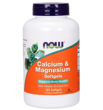 Now Foods Calcium & Magnesium With Vit D3 & Zinc 120 Softgels