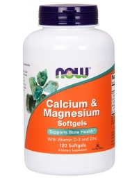 Now Foods Calcium & Magnesium With Vit D3 & Zinc 120 Softgels