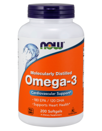 Now Foods Omega 3 1000mg 200 Softgels