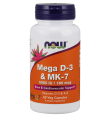 Now Foods Mega D-3 5000IU & MK-7 180 mcg 60 Veg Caps