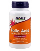 Now Foods Folic Acid with Vitamin B12, 800mcg 250 Tablets