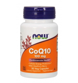 Now Foods CoQ10 100 mg with Hawthorn Berry 30 Veg Capsules