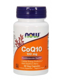 Now Foods CoQ10 100 mg with Hawthorn Berry 30 Veg Capsules