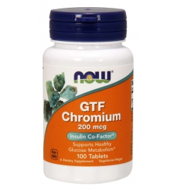 Now Foods GTF Chromium 200 mcg  100 Tablets