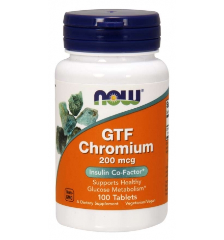 Now Foods GTF Chromium 200 mcg  100 Tablets