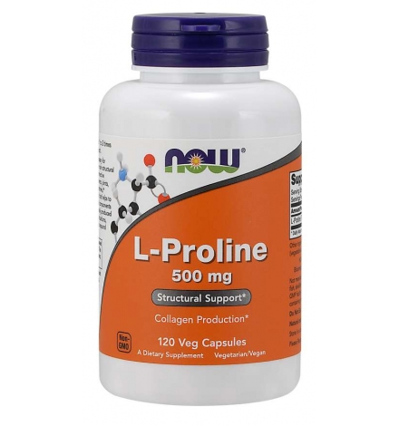 Now Foods L-Proline 500 mg 120 Veg Capsules