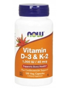 Now Foods Vitamin D-3 & K2 120 Veg Caps