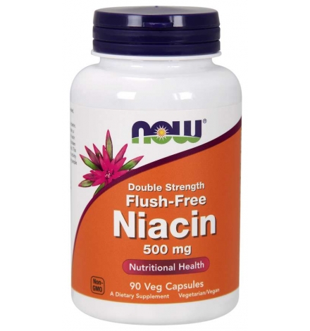 Now Foods Niacin 500 mg, Double Strength Flush-Free 90  Veg Capsules