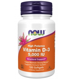 Now Foods Vitamin D-3 5000IU 120 Softgels