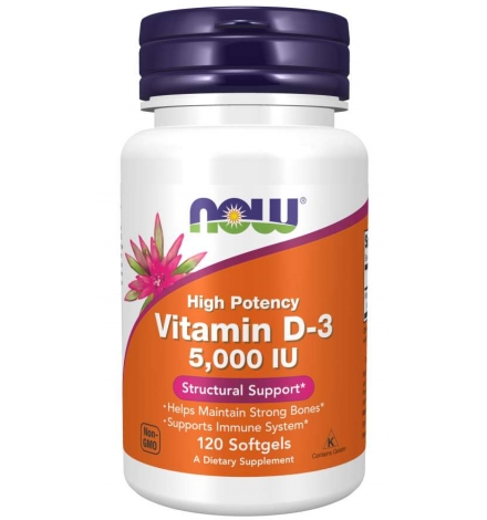 Now Foods Vitamin D-3 5000 IU 120 Softgels