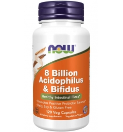 Now Foods 8 Billion Acidophilus & Bifidus 120 Veg Capsules