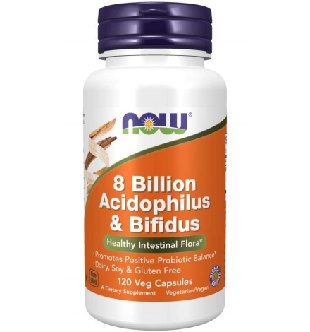 Now Foods 8 Billion Acidophilus & Bifidus 120 Veg Capsules