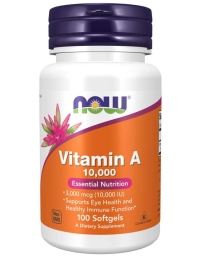 Now Foods Vitamin A 10,000 IU 100 Tablets
