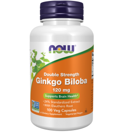 Now Foods Ginkgo Biloba, Double Strength 120 mg 100 Veg Capsules