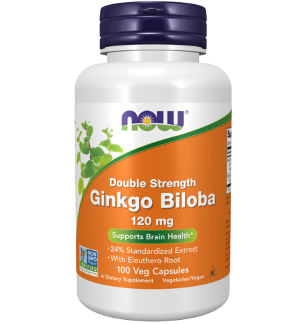 Now Foods Ginkgo Biloba, Double Strength 120 mg Veg Capsules