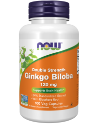 Now Foods Ginkgo Biloba, Double Strength 120 mg 100 Veg Capsules
