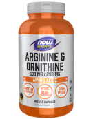 Now Foods Arginine & Ornithine 500 mg / 250 mg 250 Veg Capsules