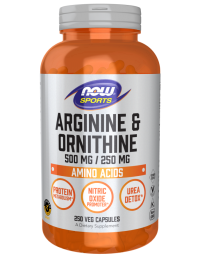 Now Foods Arginine & Ornithine 500 mg / 250 mg 250 Veg Capsules