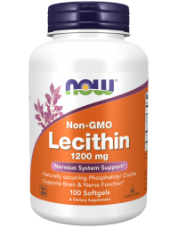 Now Foods Lecithin 1200mg NON GMO - 100 Softgels