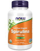 Now Foods Spirulina Double Strength, 1000 mg Organic 120 Tablets