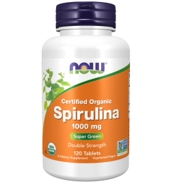 Now Foods Spirulina Double Strength, 1000 mg Organic 120 Tablets