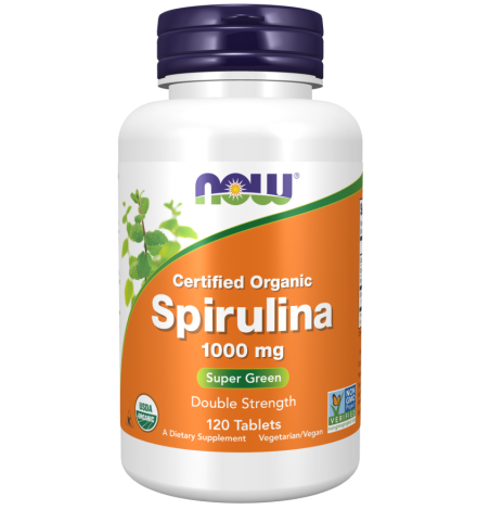 Now Foods Spirulina Double Strength, 1000 mg Organic 120 Tablets