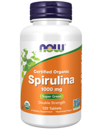 Now Foods Spirulina Double Strength, 1000 mg Organic 120 Tablets