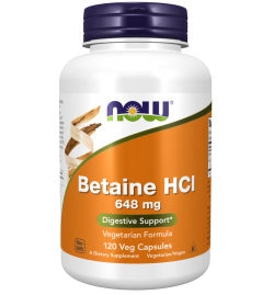 Now Foods Betaine HCl 648 mg -120 Veg Capsules