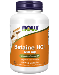 Now Foods Betaine HCl 648 mg -120 Veg Capsules