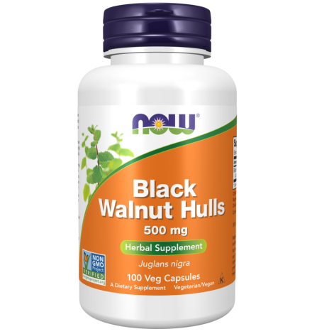 Now Foods Black Walnut Hulls 500 mg - 100Veg Capsules