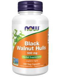 Now Foods Black Walnut Hulls 500 mg - 100Veg Capsules