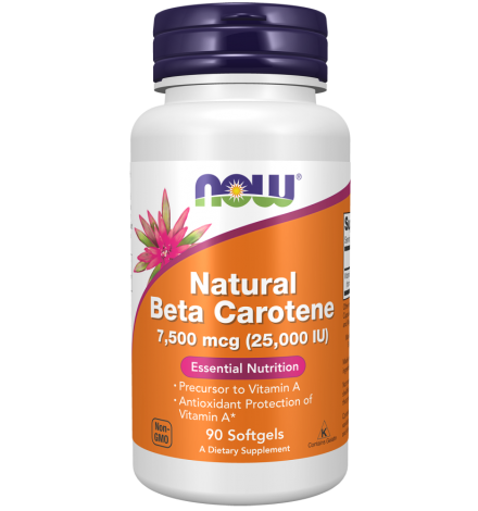 Now Foods Beta Carotene Natural 7,500 mcg - 90 Softgels Now Foods Beta Carotene Natural 7,500 mcg - 90 Softgels