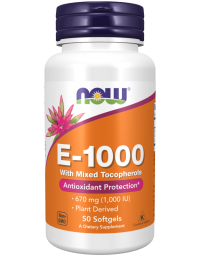 Now Foods Vitamin E-1000, Mixed Tocopherols 50 Softgels