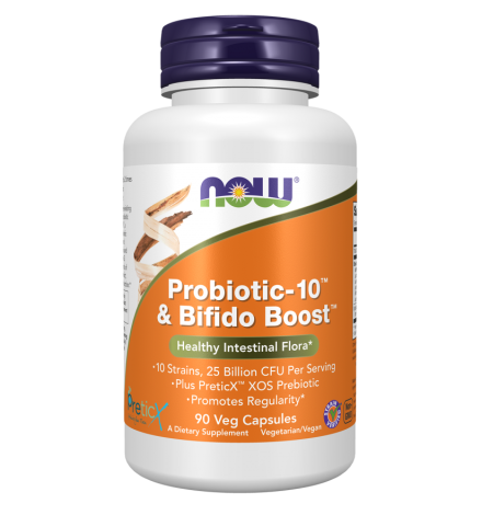 Now Foods Probiotic-10™ 25 Billion & Bifido Boost™  90Veg Capsules