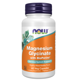 Now Foods Magnesium Glycinate with BioPerine®  60Veg Capsules