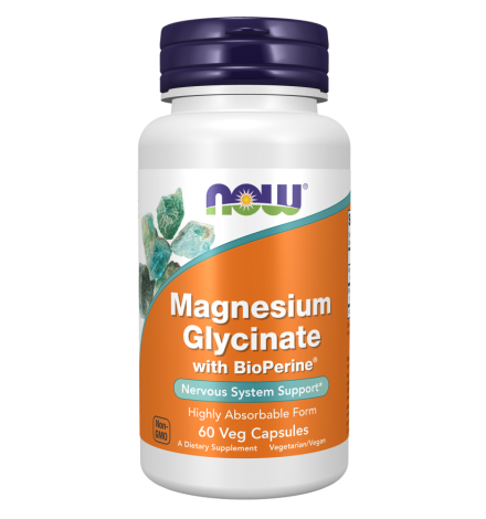 Now Foods Magnesium Glycinate with BioPerine®  60Veg Capsules
